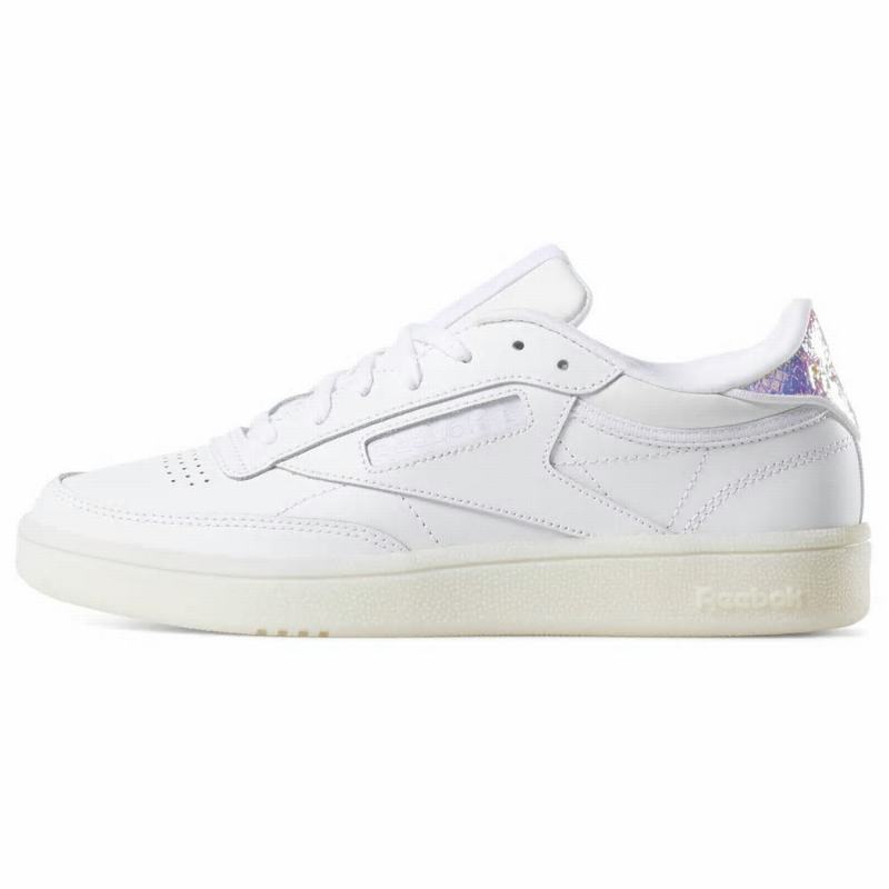 Tenisi Reebok Club C 85 Dama Albi/Gri Romania AE1086HY